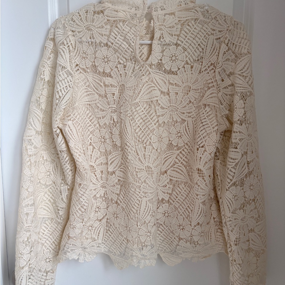 Ultra Pink Cream Lace Blouse - Picture 2 of 2